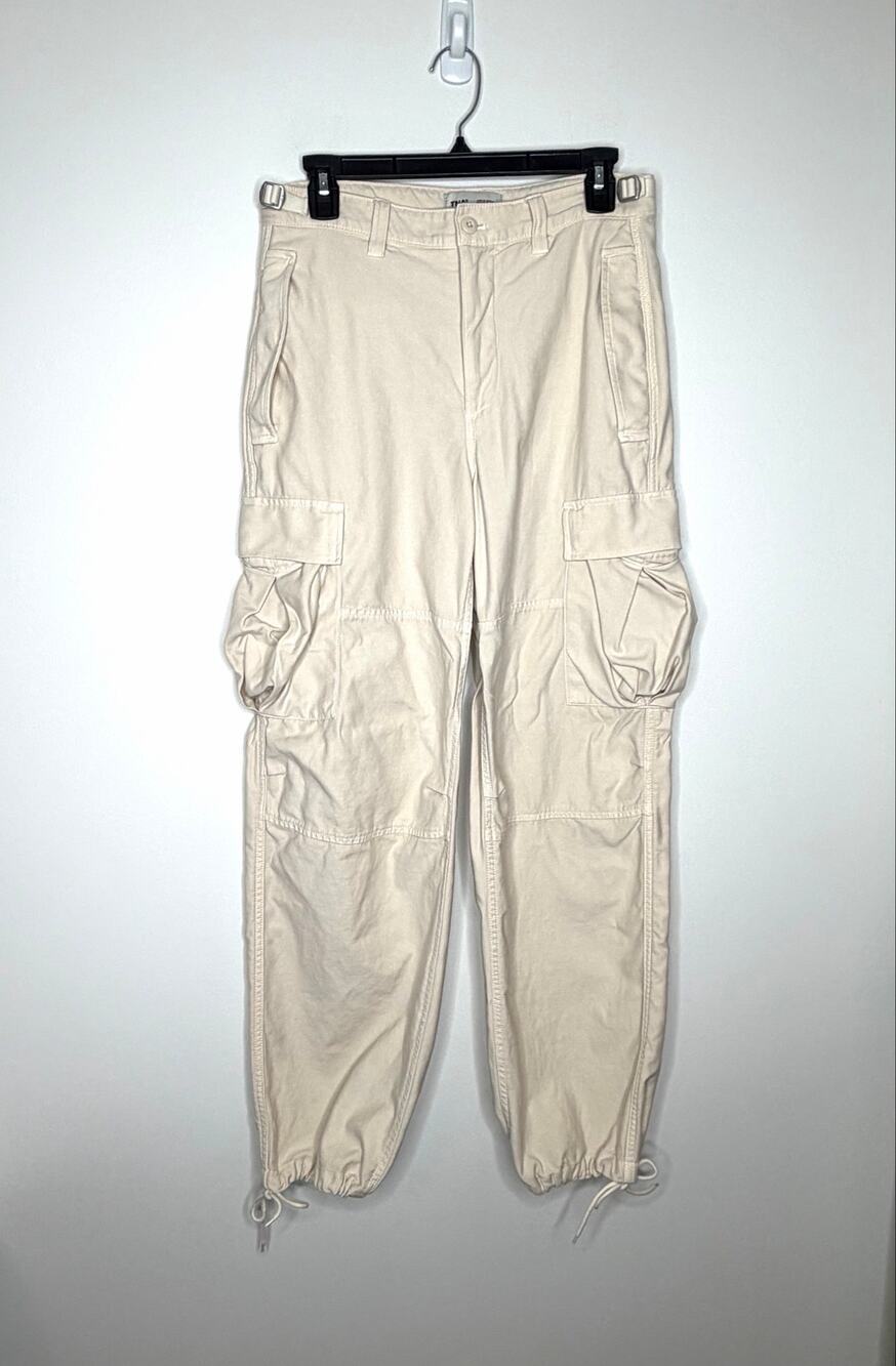 TNA Aritzia Cargo Pants Women’s Sz 6 Cream Utility Parachute Y2K 90s Skater